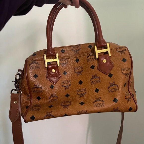 Vintage MCM top handle bag with leather detachable strap